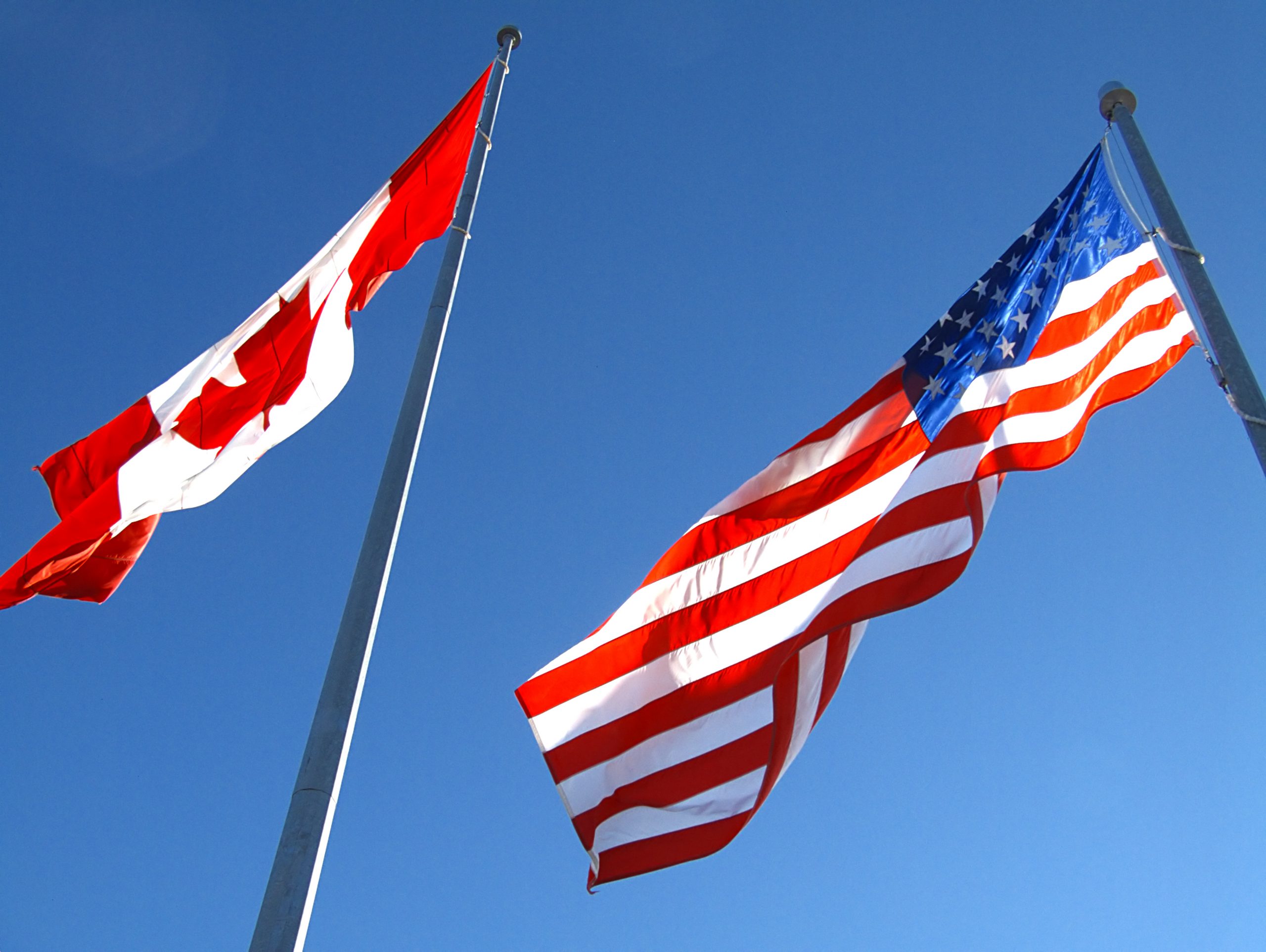 Canada USA Flags